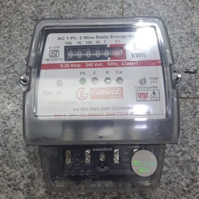 ELMECK gold Superior Energy Meter | 1 Phase Ac Static Wire Energy Meter Type : AI