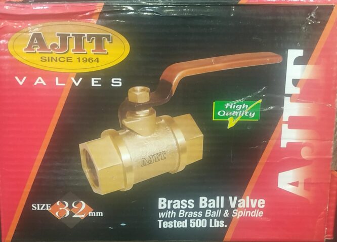 AJIT VALVES Brass Ball Valve 32MM cover