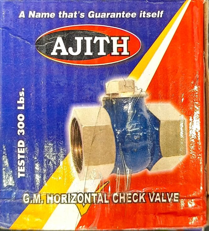 AJITH GM HORIZONTAL CHECK VALVE 40MM NON RETURNABLE VALVE