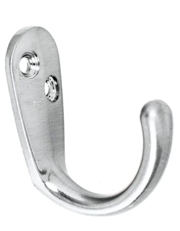 Aluminium Alloys Single Jack(J) Wall Hook 1 Leg Silver