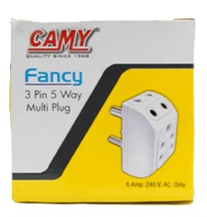 CAMY FANCY 3 PIN 5 WAY MULTI PLUG 6A 240 V AC COVER