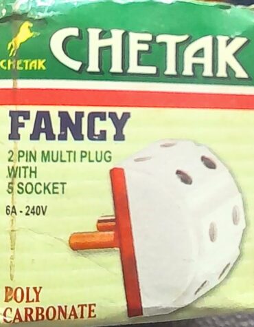 CHETAK FANCY 2 PIN MULTI PLUG WITH 5 SOCKET 6A 240V