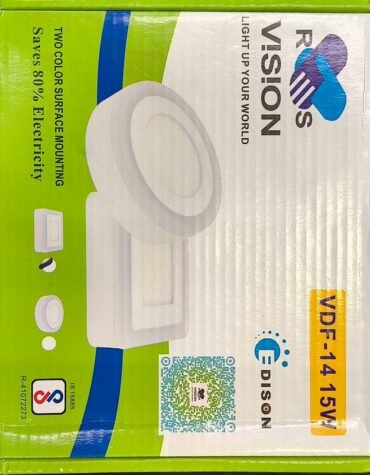 RS VISION EDISON VDF-14 15W SURFACE MOUNT SQUARE TYPE W + GR BL PK RGB COVER
