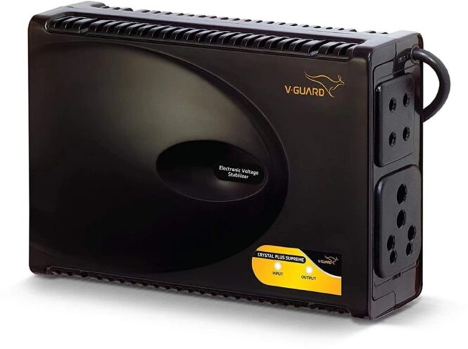 V-Guard VG Crystal Voltage Stabilizer for Television (Black) Vguard