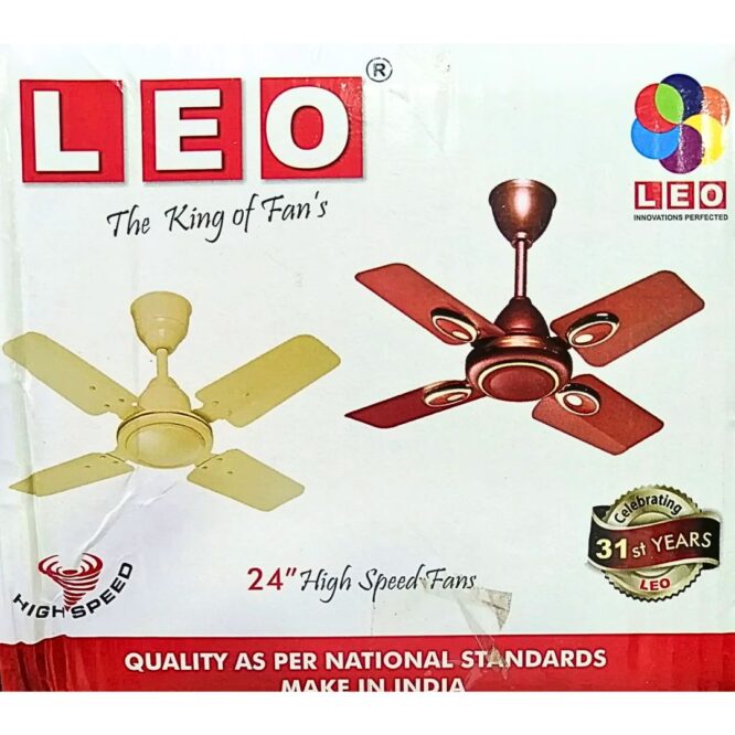 LEO 4 Blades Ceiling Fan Sweep : 600mm (24") Color : Matt Brown Model : Regular