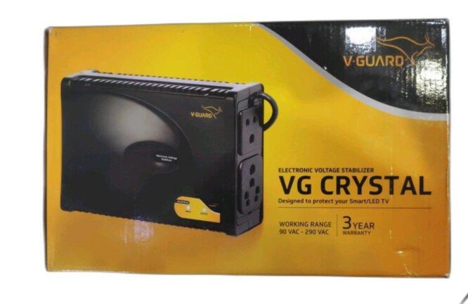 V-Guard VG Crystal Voltage Stabilizer for Television (Black) Vguard