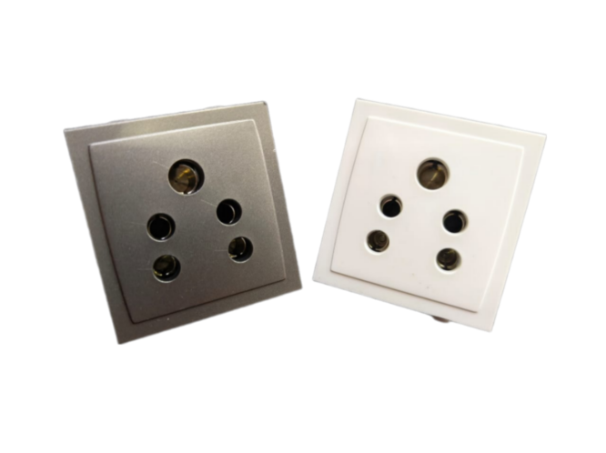 KUNDAN XEN 6A/10A 2 In 1 Socket 2M Modular K-SQUARE Color : Grey,White