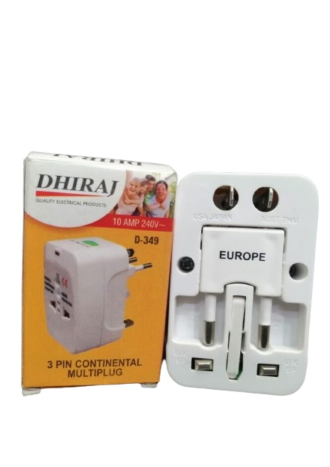 Dhiraj International Travel Universal Adaptor 4 in 1 Multi plug D-349